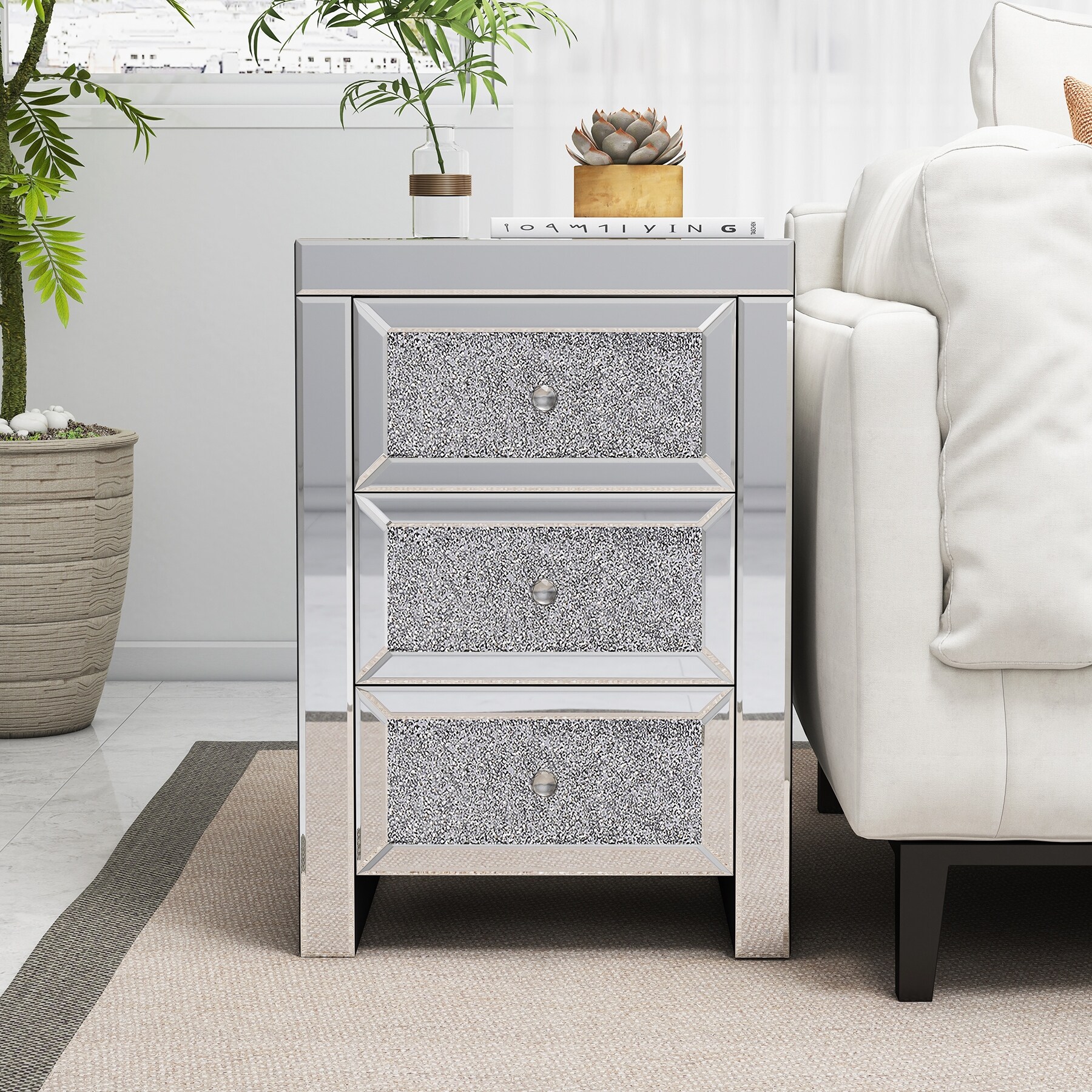 Glitter bedside table hotsell