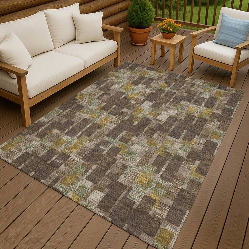 Machine Washable Indoor/ Outdoor Casual Carson Chantille Rug - Chocolate - 3' x 5'