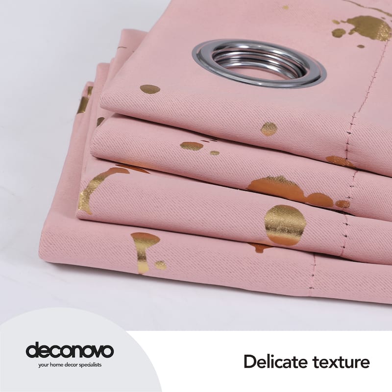 Deconovo Gold Spot Curtain Panel Pair (2 Panel)