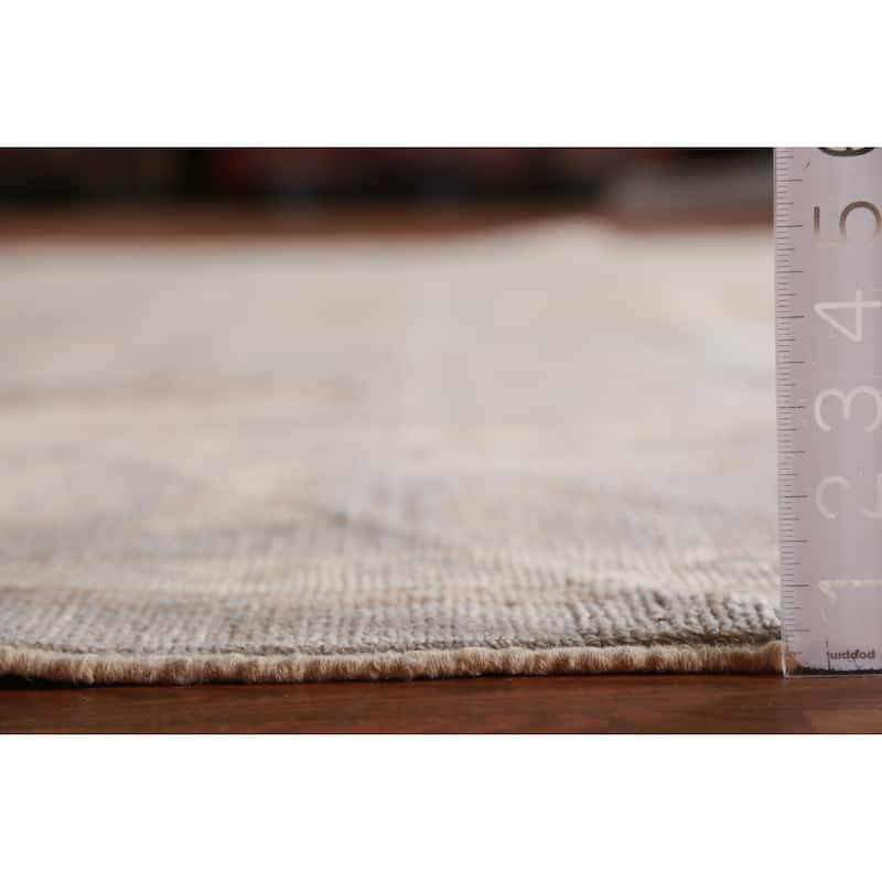 Hand Knotted Oriental 100% Wool Carpet Transitional All-Over Greys & Charcoal Oushak Area Rug - 14' 0'' X 10' 2''