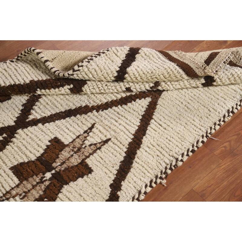 Natural Dye Anatolian Oriental Runner Rug Hand-knotted Wool Carpet - 3'5"x 10'7"