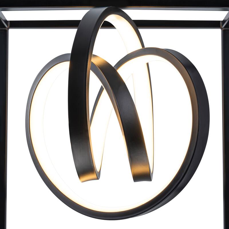 Modern Square LED Pendant Light Dimmable Adjustable Hanging Fixture - Dia.10-in