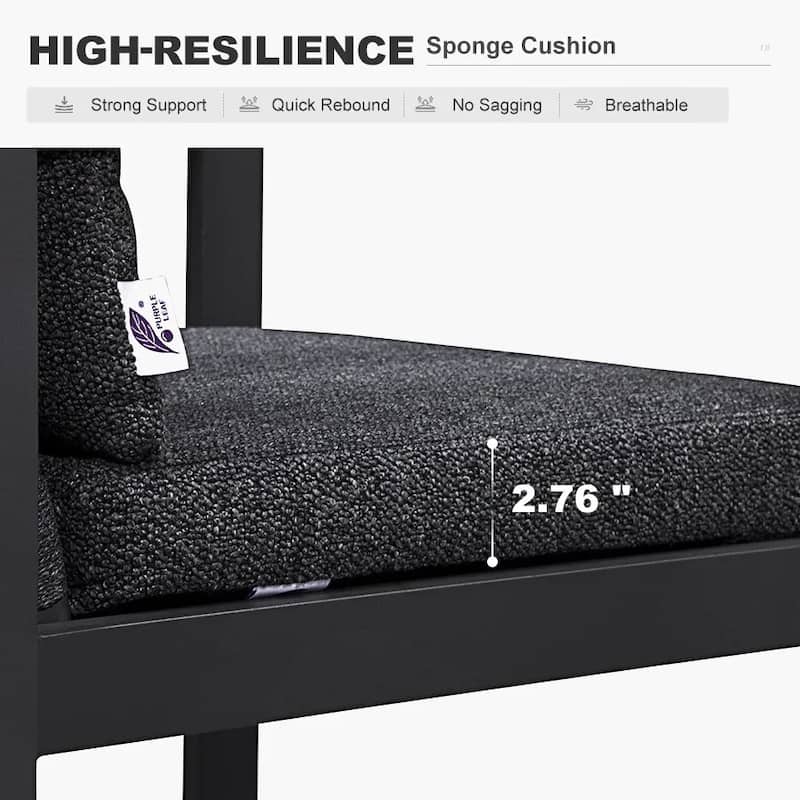 PURPLE LEAF Caesar Outdoor Bar Stools Set of 2 Modern Aluminum Barstools