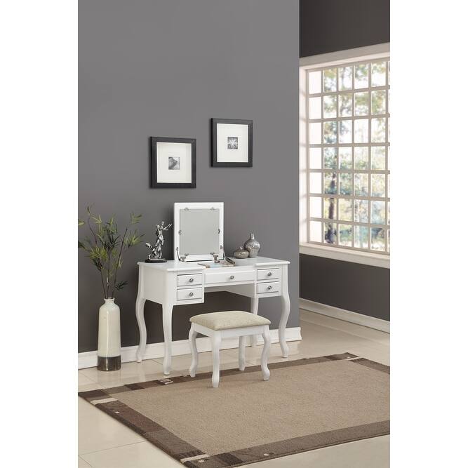 Cherub Vanity Set Featuring Stool And Mirror White
