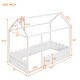 preview thumbnail 4 of 7, {Slats are not included}Twin Size Wood Bed House Bed Frame with Fence,for Kids,Teens, Girls,Boys {White}