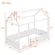 preview thumbnail 7 of 60, Kids Wood Bed, House Bed Frame with Fence-Shaped Guardrails for Teens Girls Boys, Slats are not Included