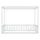 preview thumbnail 10 of 8, Twin Size Canopy Frame Floor Bed with Guardrails , Elegant Wooden Design, Secure Guardrails Ensure Safety