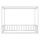 preview thumbnail 10 of 8, White Twin Size Pine Wood Canopy Frame Floor Bed with Guardrails