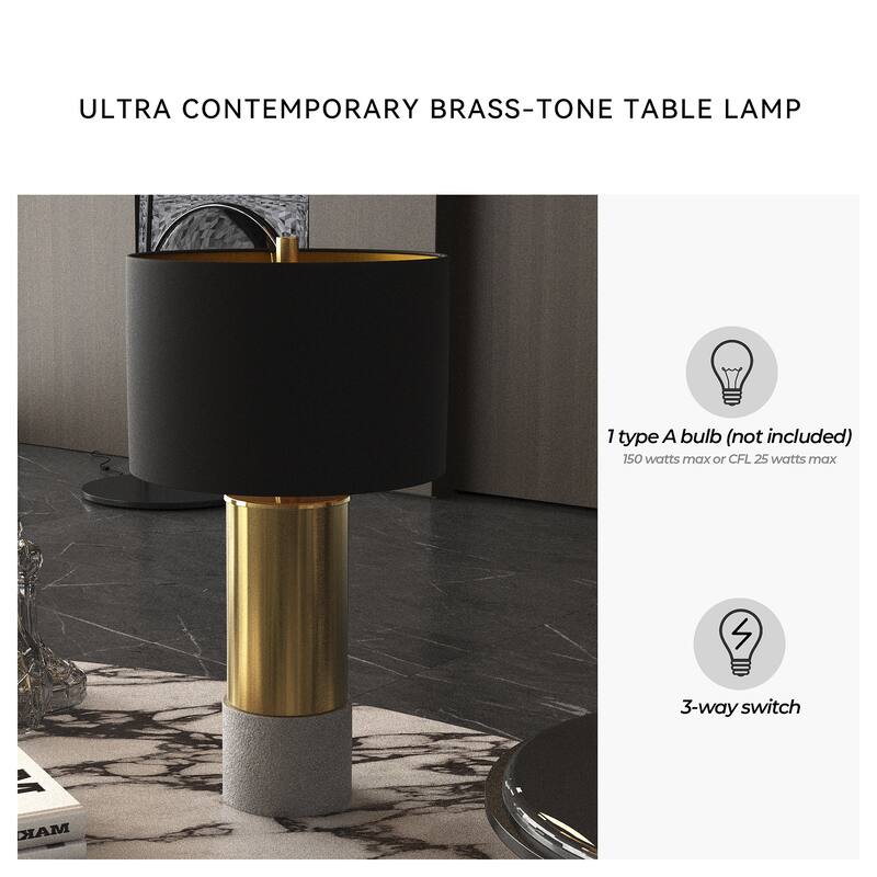 Signature Design by Ashley Jacek Grey Brass-tone and Black Table Lamp (Set of 2)