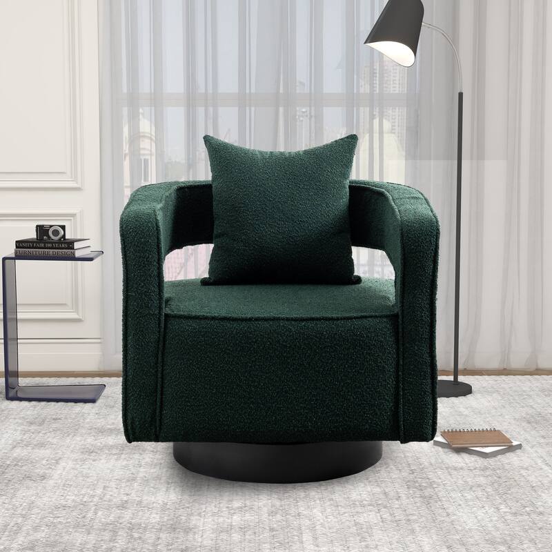 Accent Open Back Chair Modern Comfy Sofa Chair With Base, Club Chair Leisure Arm Chair For Lounge