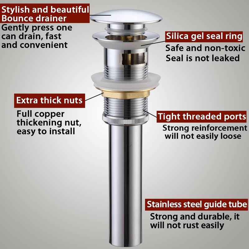 Modland C-Shaped Single Hole Bathroom Faucet, 500K Cycle CUPC Certified, 6-Inch Cover Plate, Black / Gold / Nickel / Chrome