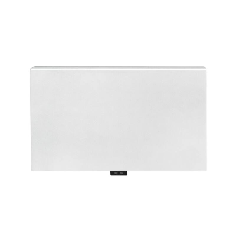 2-Drawer Bedroom Nightstand with LED Lights, Pearlized White