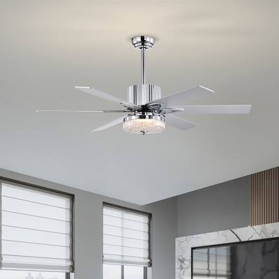 52'' Modern Ceiling Fans with Remote,Wood Ceiling Fan with Lights,LED Ceiling Fan Light with 6 Blade,3 Speed AC Motor