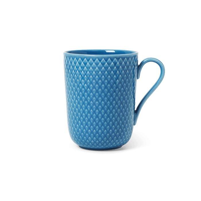 Lyngby Porcelæn Rhombe Color Mug With Handle, V: 11.2 oz - Blue