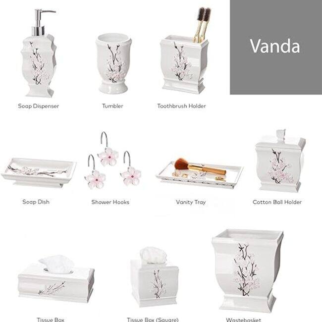 Creative Scents Vanda White Rectangular Tissue Box Cover