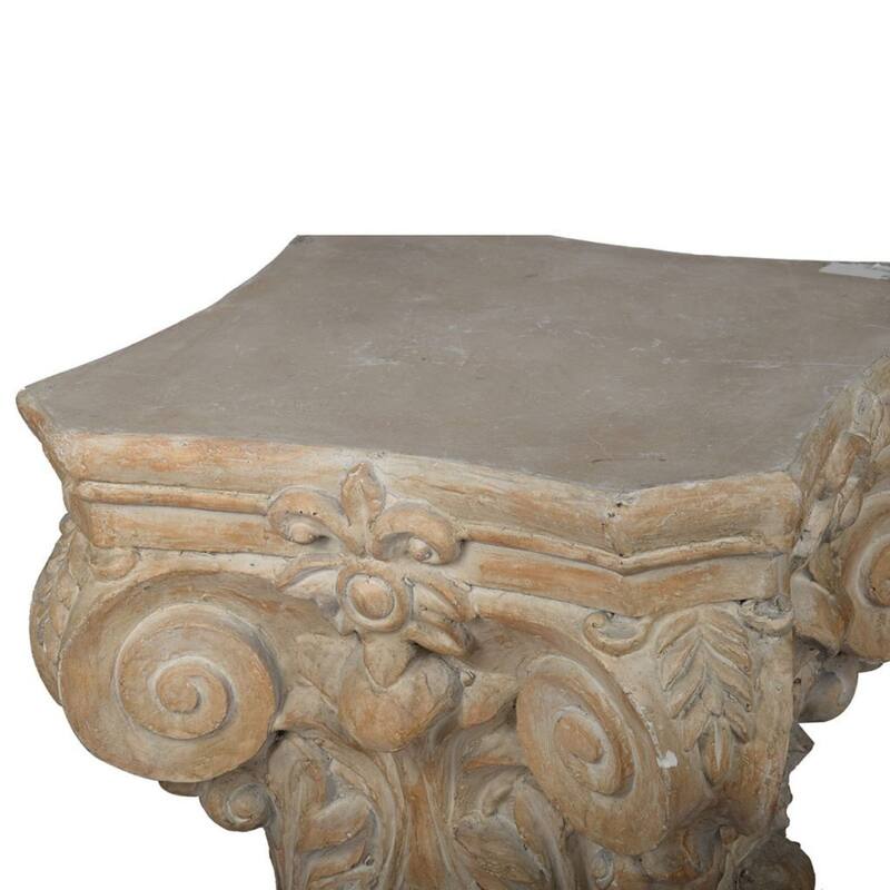 18.5 Brown and Beige Large Roman Column Cap Pedestal