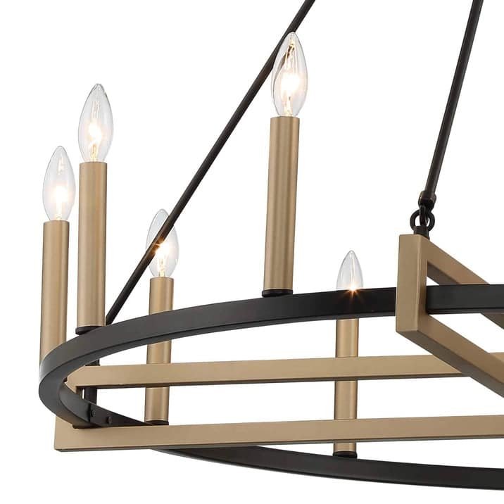 Acroma 12 Light 41In Modern Farmhouse Wagon Wheel Chandelier-UL Certified