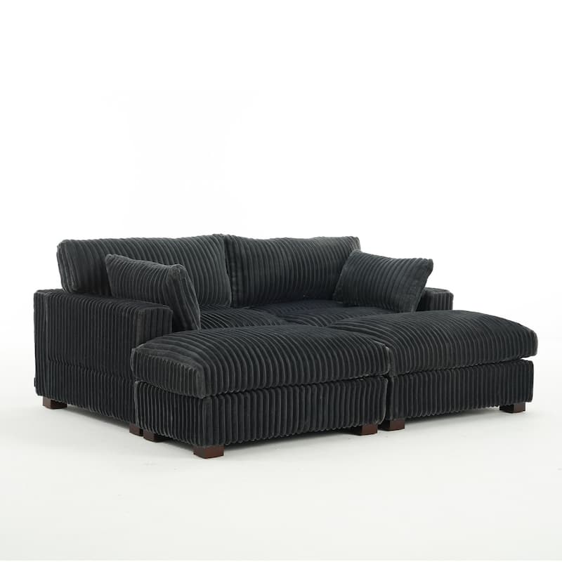 Oversized U-shaped Plush Modular Sectional Sofa Set