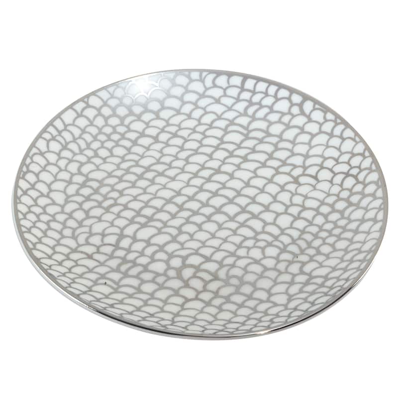 Certified International Mosaic Silver Plated 6" Luncheion/Canape Plates Set of 6 Assorted Designs - 6-inch