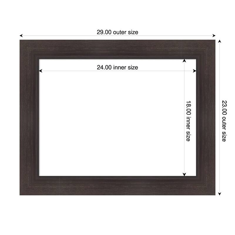 Sloped Framed Dry Erase Magnetic Board - 29 x 23 in - Sloped Espresso