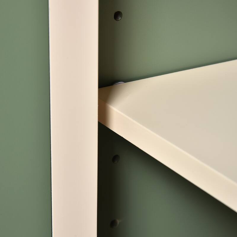 30 Inch Single Sink Freestanding Bathroom Vanity in Green with White Ceramic Top