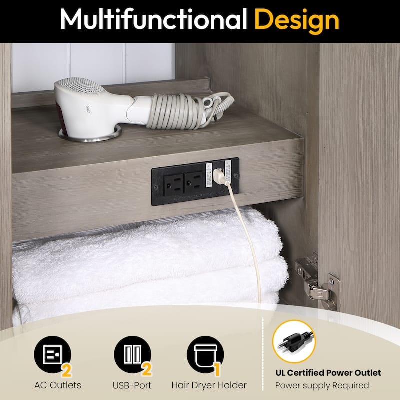 Leon 60 in. Single Bathroom Vanity with Composite Stone Top
