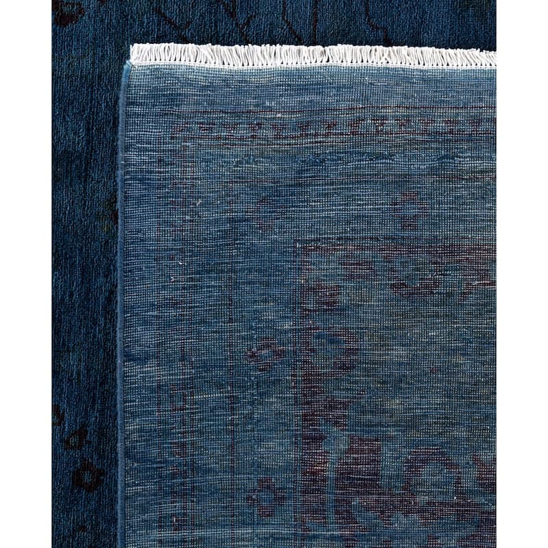 Overdyed One-of-a-Kind Hand-Knotted Area Rug - Blue - 9' 0" x 12' 1"