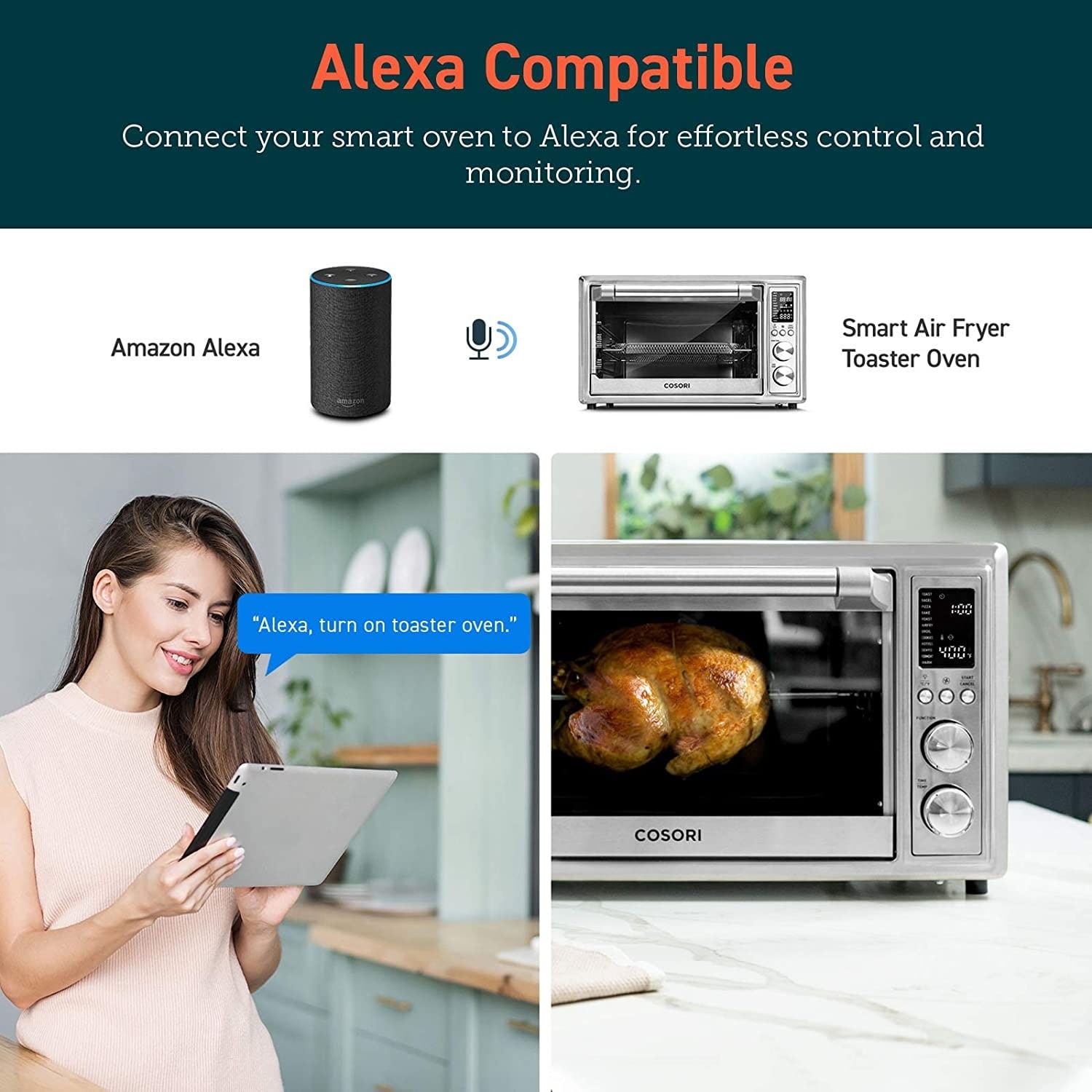 Smart Toaster Oven Air Fryer Combo CS130-AO, with 32qt Capacity, 100  Recipes & 6 Accessories Included, WiFi-Silver, Wire Rack - Bed Bath &  Beyond - 36394326