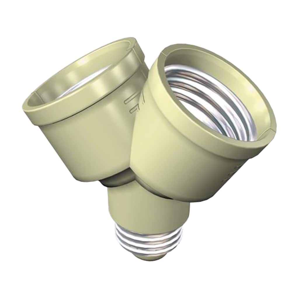 Twin Socket Adapter - Converts One Bulb Socket into Two - White