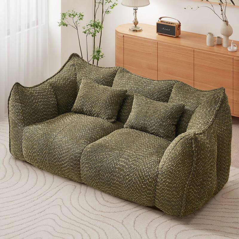 Rossetta Soft Comfortable Square Beanbag Chair with Armrests