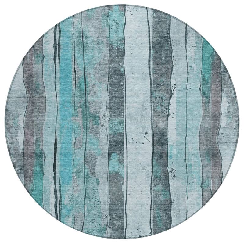 HomeRoots Striped Transitional Rectangle Outdoor Rug