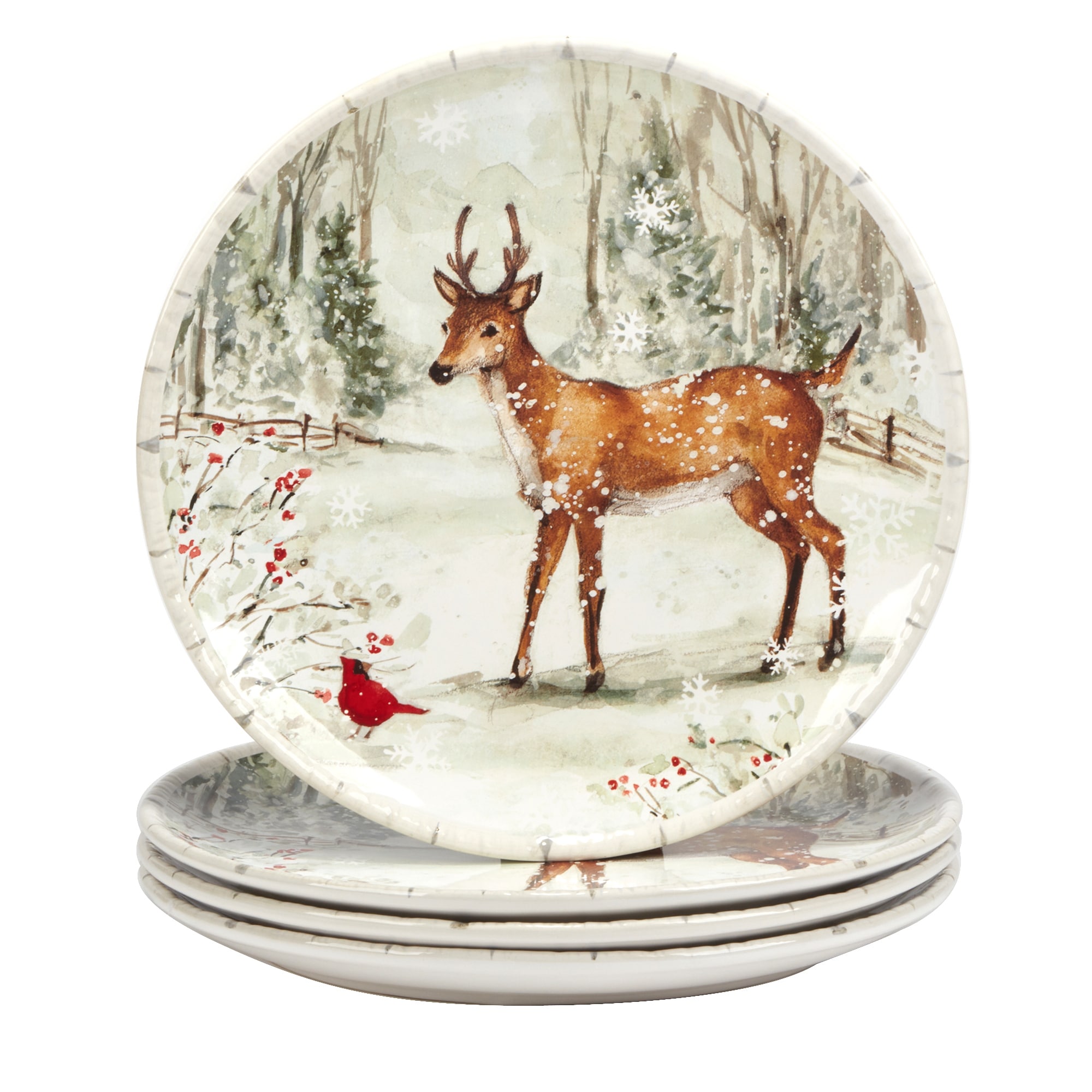 Certified International Winter's Walk 11.25" Dinner Plates, Set of 4