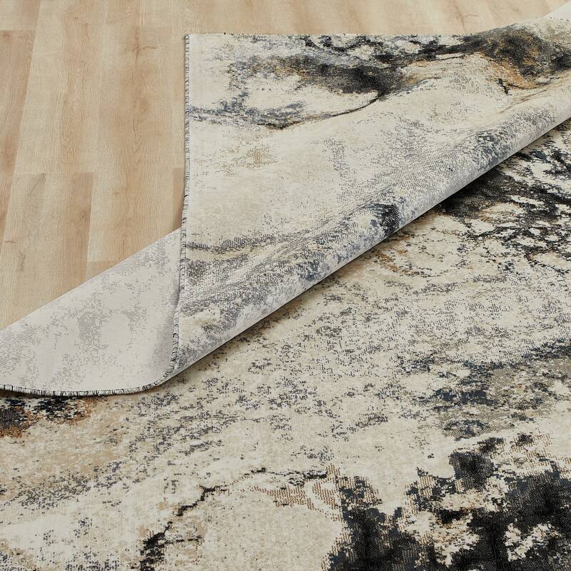 Sandstone Beige Abstract Area Rug
