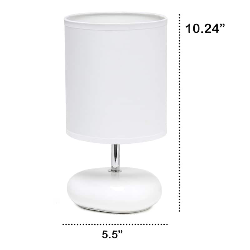 Traditional Mini Round Rock Table Lamp with Drum Shade - 10.25" - White