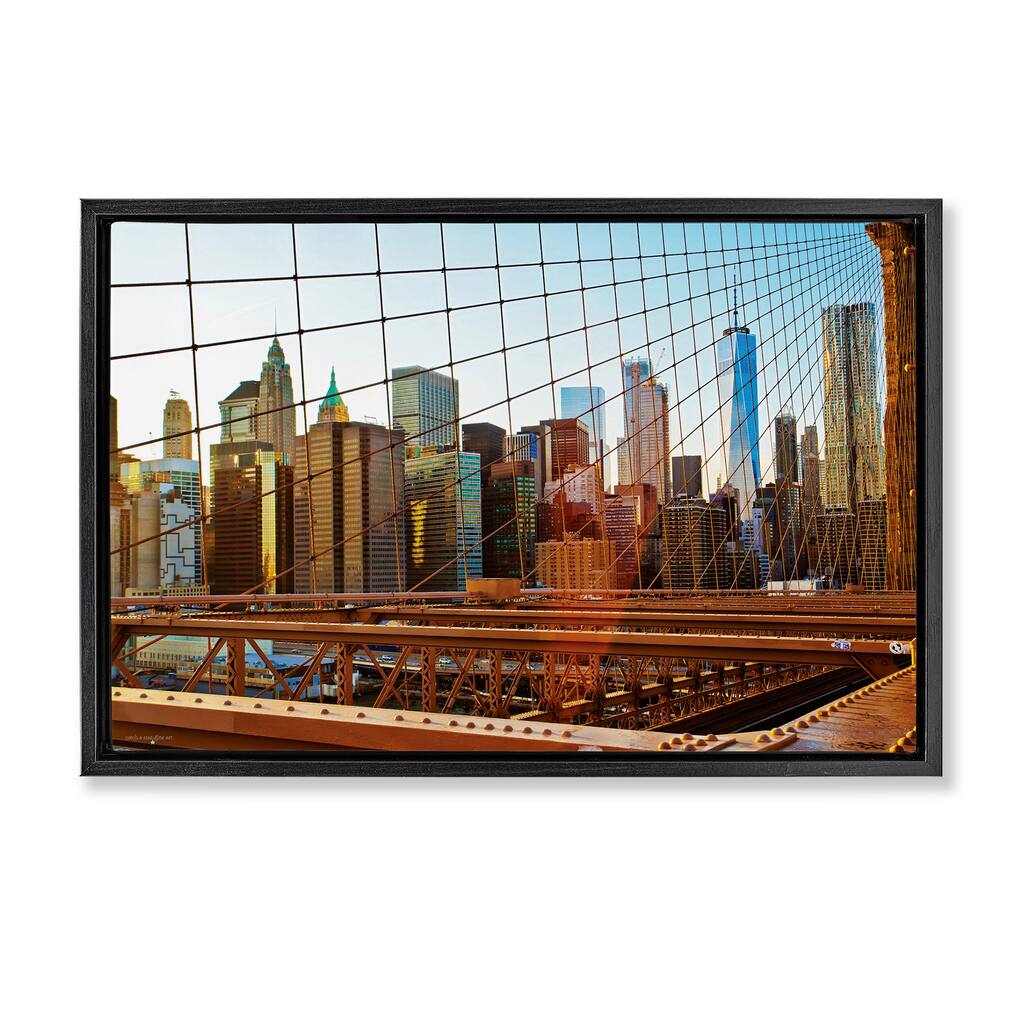 Stupell Cityscape Through Bridge Framed Floater Canvas Wall Art Design By Seven Trees Design