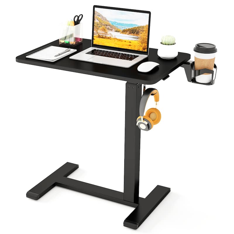Engineered Wood Mobile Standing Desk with Adjustable Height