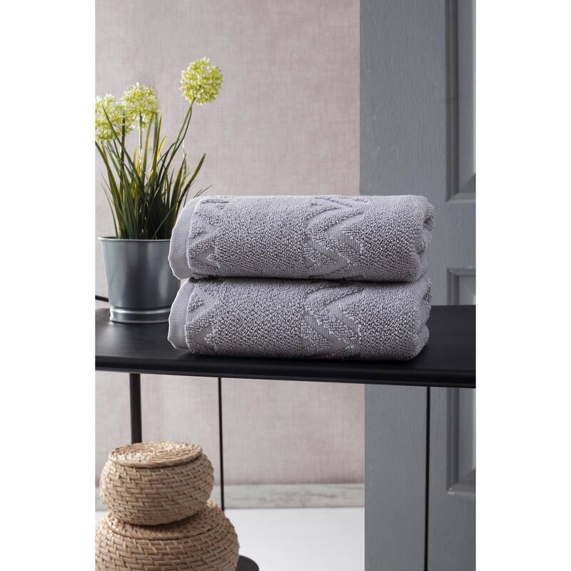 Ozan Premium Home 100% Turkish Cotton Sovrano Collection Luxury Hand Towels (Set of 2)