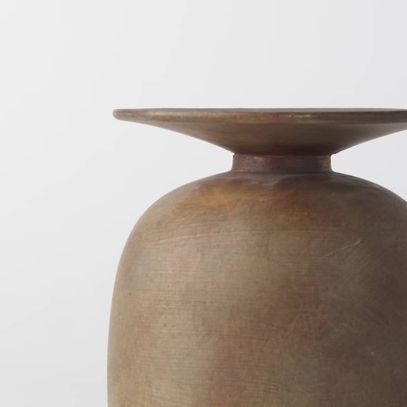 Rylee Medium Brown Ceramic Vase (8") - 5.7L x 5.7W x 7.7H