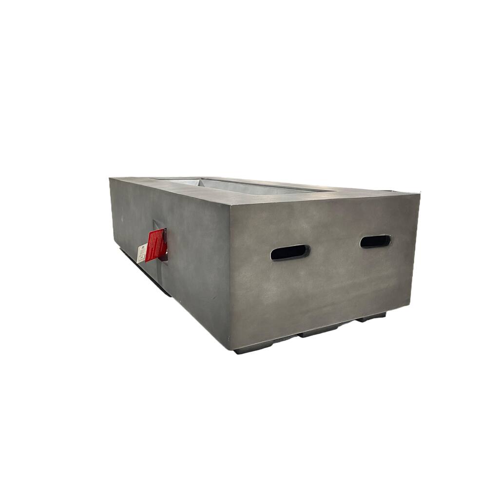 GDFStudio - Mason Contemporary Outdoor Fire Pit Table with Wind Guard and Glass Stone Accent