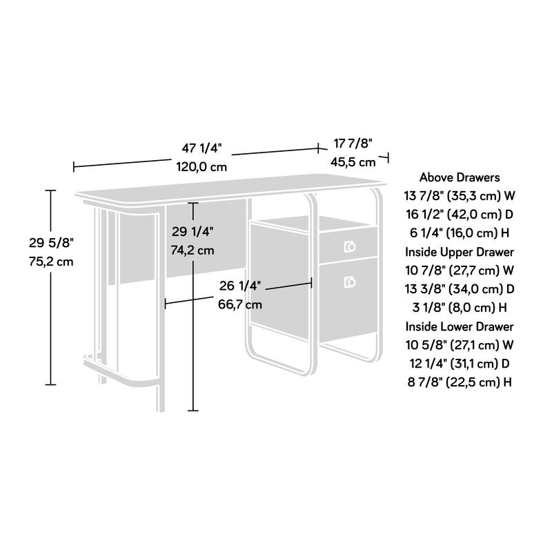 Wood Desk with Organized Storage, Oak