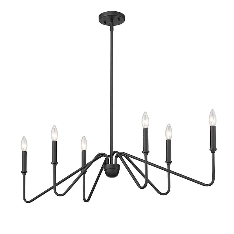 Golden Lighting 3690-LP Kennedy 6 Light 37" Wide Taper Candle Style
