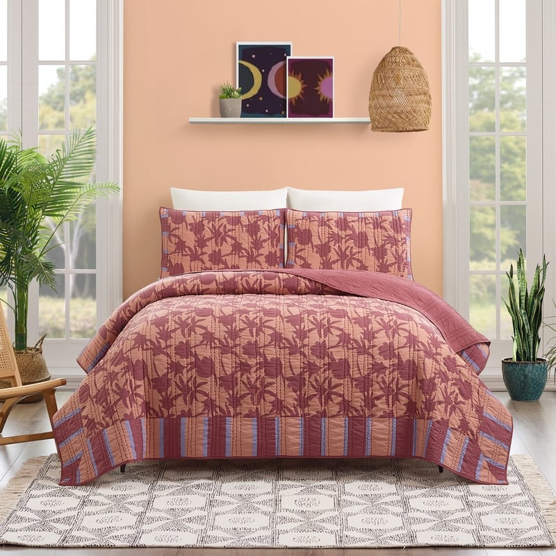 Natalia 3-Piece 100% Cotton Reversible Quilt Set by Jungalow