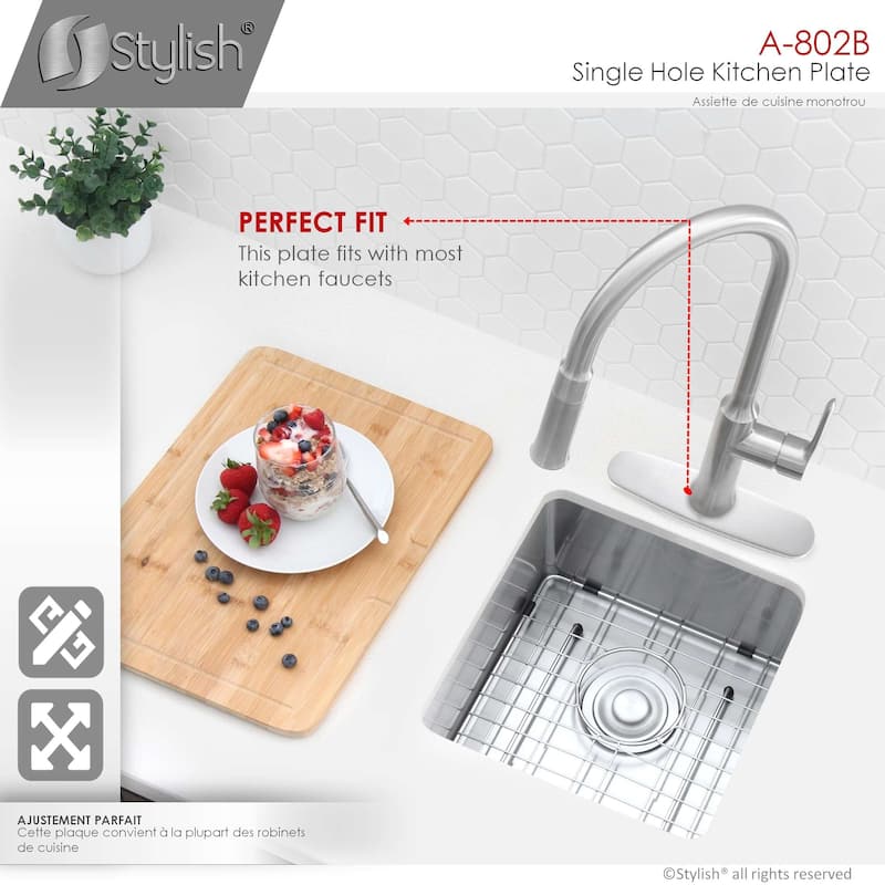 Single Hole 9.75-inch Kitchen Faucet Plate