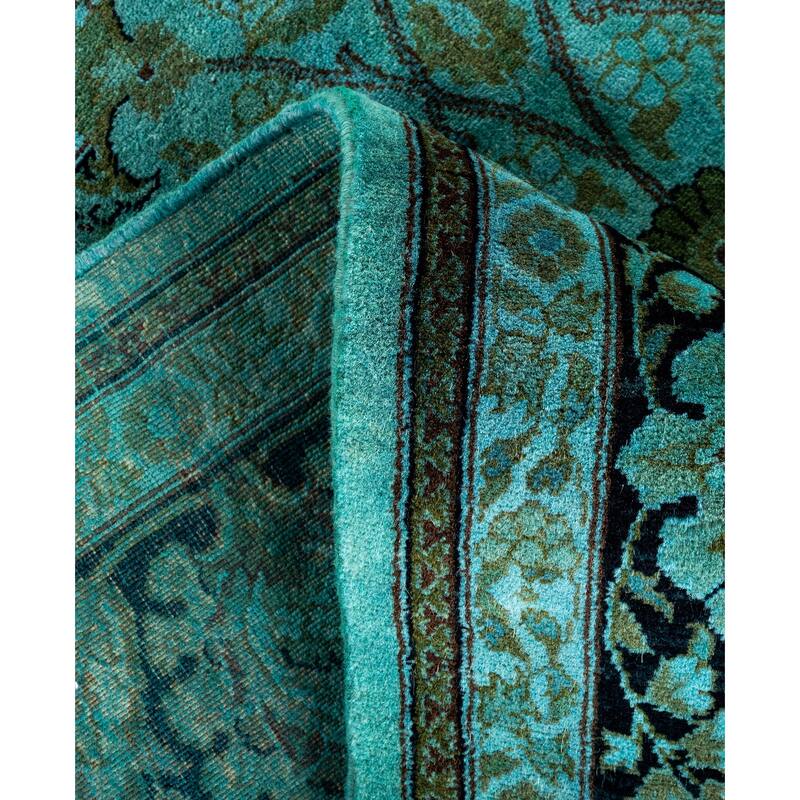Overdyed One-of-a-Kind Hand-Knotted Area Rug - Green - 6' 1" x 6' 3"