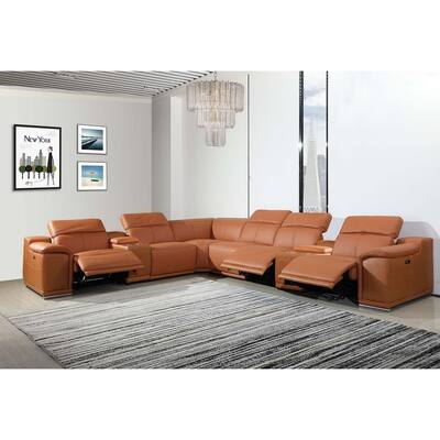 154" X 200" X 162".2 Camel Power Reclining 8PC Sectional