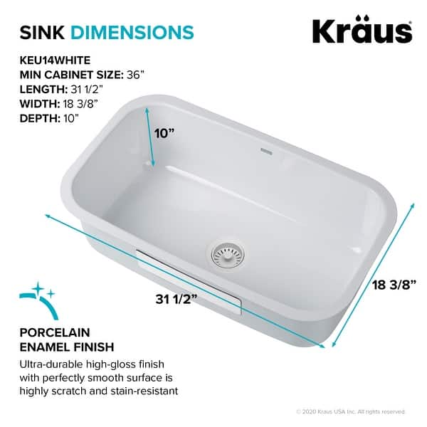 Shop Kraus Pintura Enameled Stainless Steel 31 1 2 Undermount Kitchen Sink Overstock 27075383