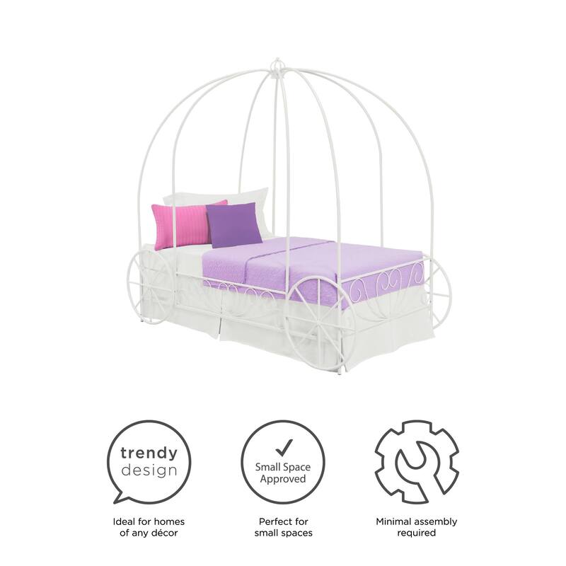 DHP Princess Carriage Twin Metal Bed