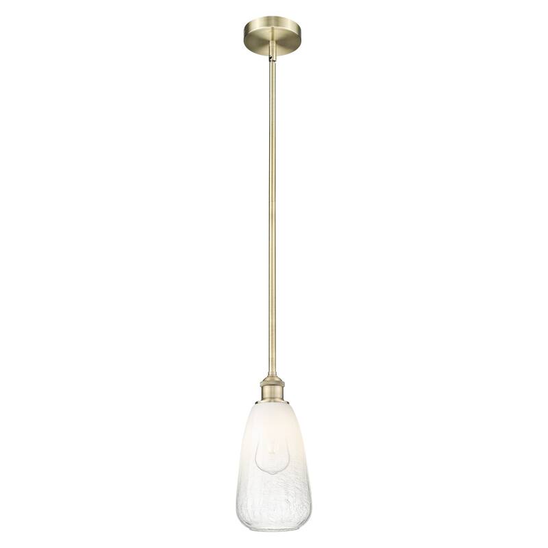 Innovations Lighting Endless Possibilities Edison - Brookhaven Almond - 1 Light 6" Stem Hung Mini Pendant - Antique Brass/Opal
