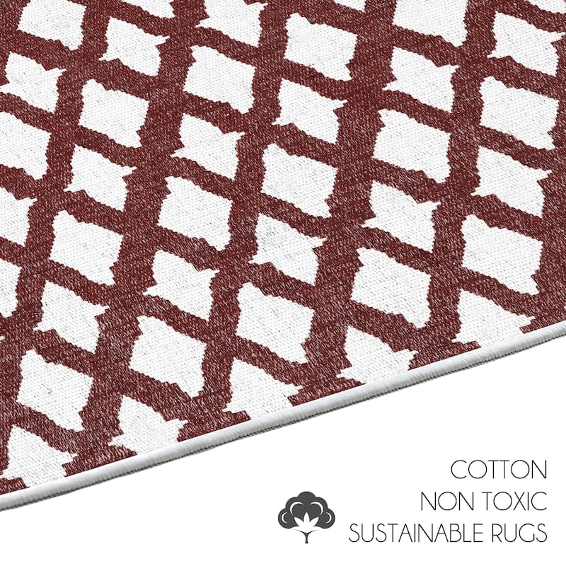 Sussexhome Heavy Duty Ultra Thin Non Slip Washable Cotton Indoor Rug - 2' x 3'