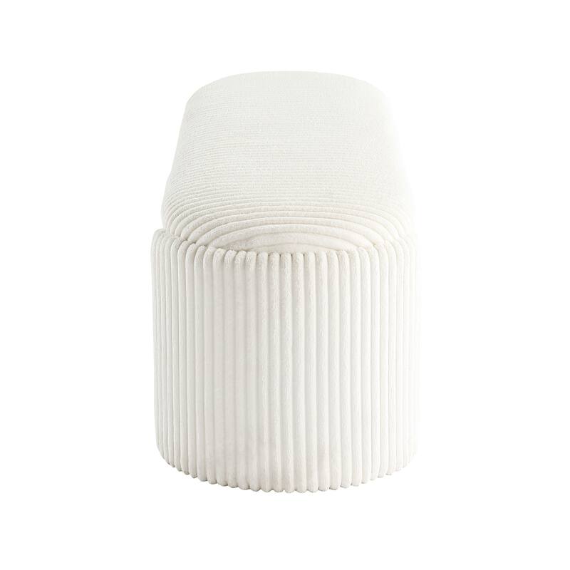 Furniture of America Jorvien Modern 50-inch Oval Corduroy Storage Bench